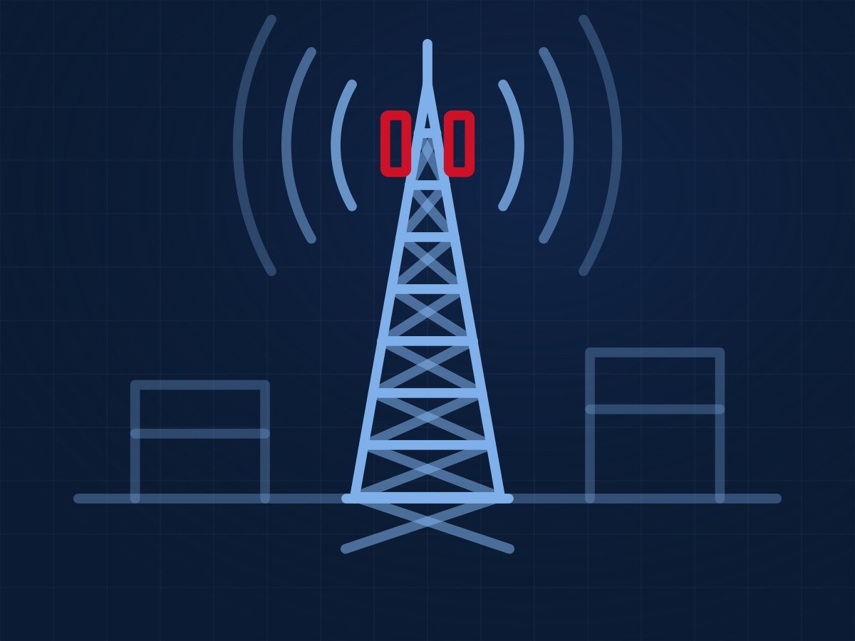 A mobile tower site with its equipment shelter